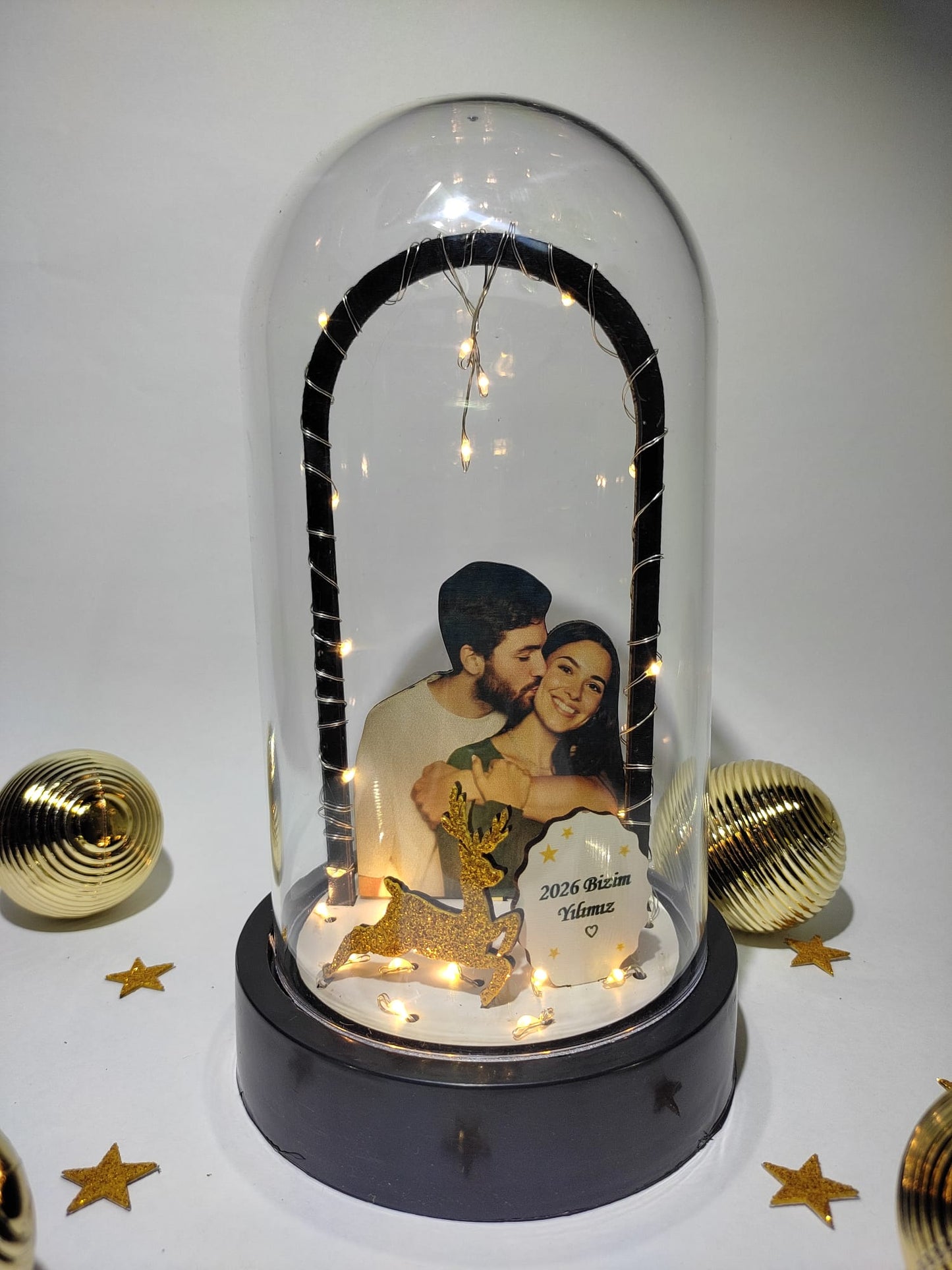 Kişiye Özel Işıklı Resimli Fanus